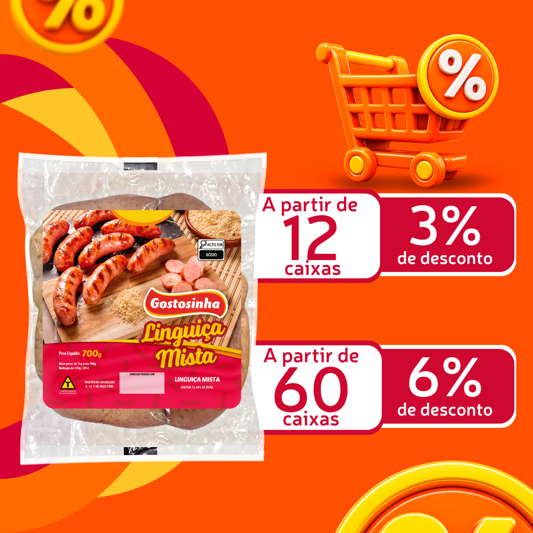 Lingui&ccedil;a Mista Cong 700g - Gostosinha